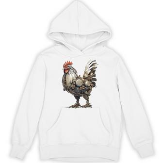 ニワトリ アニマルプリント 動物園 ロボット アートワーク 彫刻 ニワトリ パーカー - Kawaiitshirt