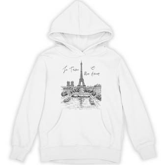 パリ エッフェル塔 スケッチ 街並み アート お土産 パーカー - Kawaiitshirt