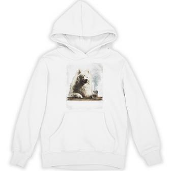 ビンテージ 喫煙 アメリカン エスキモー面白犬 父の日 パーカー - Kawaiitshirt