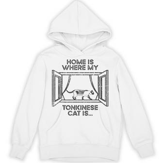 ホーム・ホウェア・マイ・キャット・イズ-ママ・ダッド・トンキニーズ・キャット パーカー - Kawaiitshirt