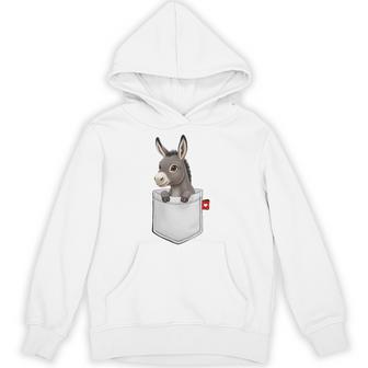 ポケットの中のロバのぞくかわいい動物のロバ パーカー - Kawaiitshirt