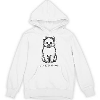 ポメプー シルエット ラインアート 犬がいると人生はもっと楽しい デザイン パーカー - Kawaiitshirt