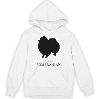 ポメラニアンブラックシルエット 長袖tシャツ パーカー - Kawaiitshirt