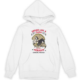 レトロカンクン メキシコ おもしろパーティー ピンナップ マーメイド カレッジブレイク パーカー - Kawaiitshirt