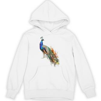 孔雀 動物 カラフル モチーフ 抽象画 孔雀 パーカー - Kawaiitshirt