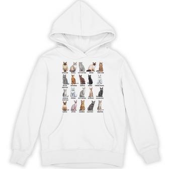 猫の種類教育猫の品種チャートガイド パーカー - Kawaiitshirt