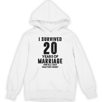 結婚20周年記念 カップル 妻 夫 裏面 パーカー - Kawaiitshirt