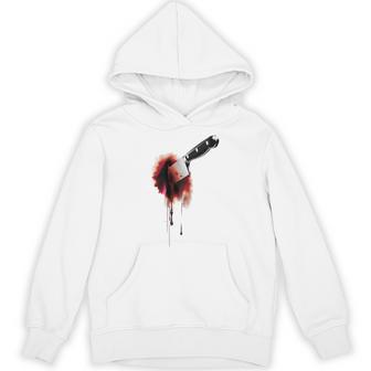 血まみれのナイフ シャツ ハロウィン ホラー 血しぶき パーカー - Kawaiitshirt