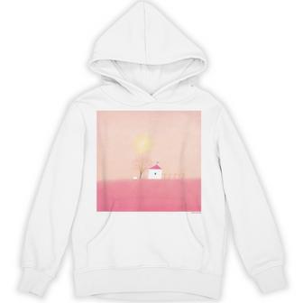 詩とメルヘン 葉祥明 ピンク屋根のぼくの家 パーカー - Kawaiitshirt