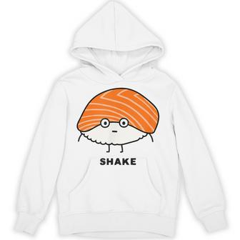 鮭 サーモン 握り寿司 顔 イラスト かわいい おもしろ 面白い 簡単 シンプル ゆるい ネタ 寿司 パーカー - Kawaiitshirt