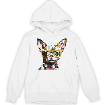 黄色のメガネを着たチワワ 明るい色 パーカー - Kawaiitshirt