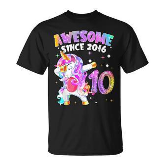 10E Anniversaire Licorne Fille 10 Ans Génial Depuis 2016 T-Shirt - Cadeauxyz