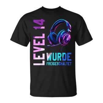 14 Geburtstag Junge Mädchen Nager Level 14 Jahre Gaming T-Shirt - Seseable