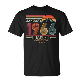 1966年1月生まれ 還暦祝い 60歳 誕生日 ヴィンテージ レトロ 1966 ギフト 男性 女性 Tシャツ - Kawaiitshirt