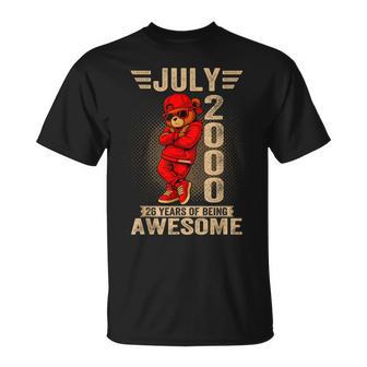 2000年7月26日誕生日メンズレディース素晴らしいテディベア。 Tシャツ - Kawaiitshirt
