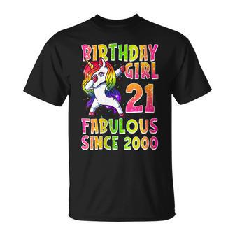 21 Cumpleaños Chica Unicornio 21 Años Regalo Cuello Camiseta unisex - Regaloses