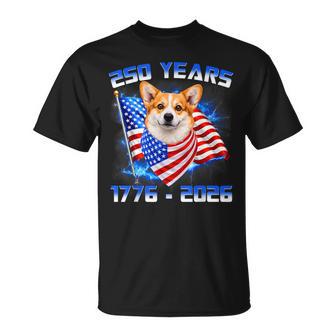 250 America Years 1776 2026 Corgi Dog Lovers American Flag T-Shirt - Thegiftio