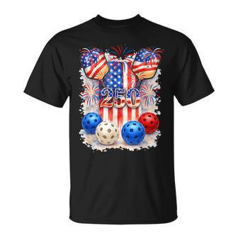 250 Proud Independence 4Th July Costume Pickleball Player T-Shirt - Thegiftio UK