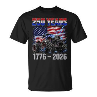 250 Years 4Th Of July Toddler Boys Kids Monster Truck T-Shirt - Thegiftio UK
