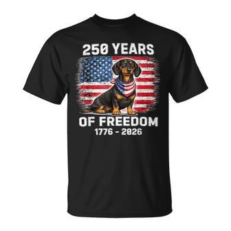 250 Years America Anniversary Dachshund 250Th Anniversary T-Shirt - Thegiftio UK