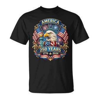 250 Years American Anniversary 1776-2026 Usa Flag T-Shirt - Monsterry