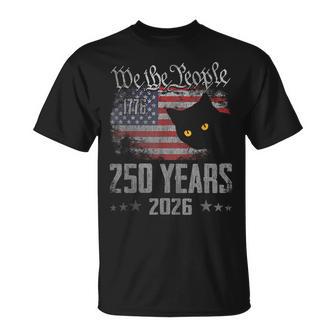 250 Years Cat American Flag 250Th Anniversary 4Th Of July T-Shirt | Mazezy