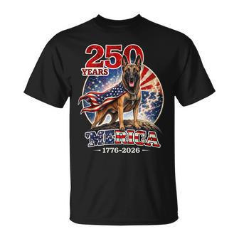 250 Years Of Freedom Belgian Malinois Dog 1776-2026 4Th Of T-Shirt - Thegiftio UK