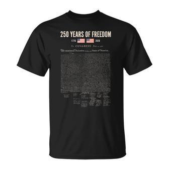 250 Years Of Freedom Declaration Of Independence 1776 Retro T-Shirt - Thegiftio UK