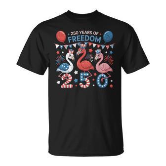 250Th America Flamingos Patriotic 250 Years Of Freedom T-Shirt - Thegiftio UK