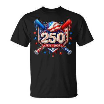 250Th Anniversary Usa Independence Baseball Ice Cream Drip T-Shirt - Thegiftio UK