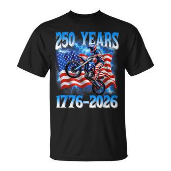 250Th Anniversary Usa Patriotic 250 Years 4Th July Dirt Bike T-Shirt - Monsterry