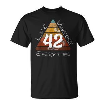 42 Die Antwort Auf Das Leben Das Universum Und Alles T-Shirt - Seseable
