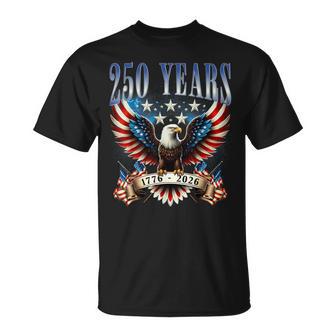 4Th Of July American Flag Eagle Vintage 250 Years 1776 2026 T-Shirt | Mazezy