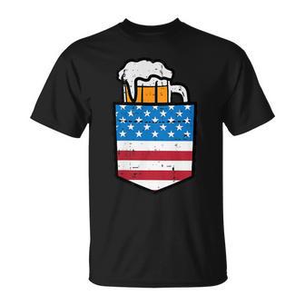 4Th Of July American Flag Pocket Patriot Dad Team Men T-Shirt - Monsterry