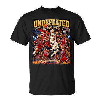 4Th Of July Basketball Undefeated Since 1776 250 Years T-Shirt - Thegiftio UK