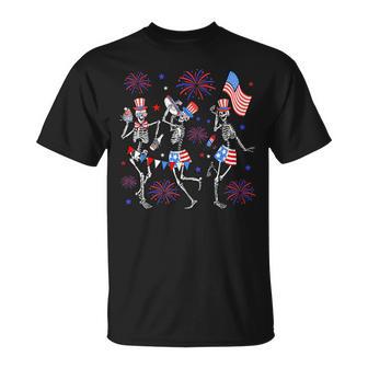 4Th Of July Dancing Skeletons Patriotic Kids T-Shirt - Thegiftio UK