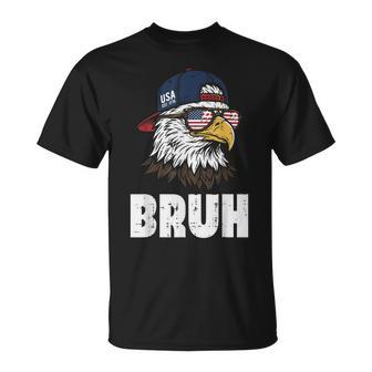 4Th Of July Eagle Bruh Us Flag Sunglasses Kids T-Shirt - Thegiftio UK