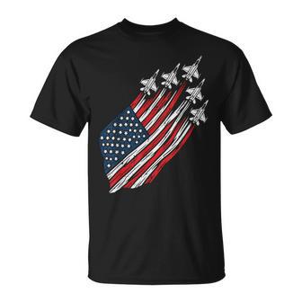 4Th Of July Fighter Jets Us Flag Patriotic Kids T-Shirt - Monsterry