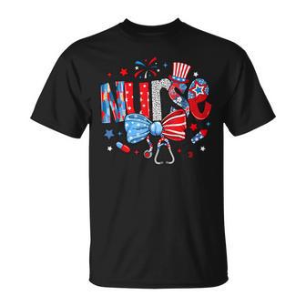 4Th Of July Nurse American Flag Fourth Of July Nurse T-Shirt | Seseable UK