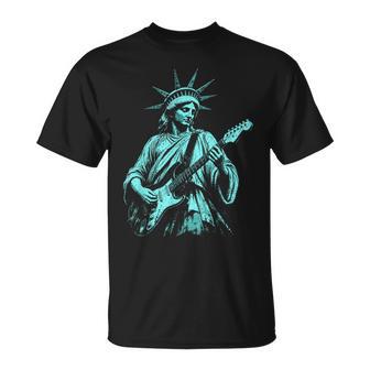 4Th Of July Statue Of Liberty Guitarist 1776 2026 T-Shirt - Thegiftio UK