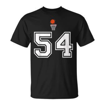 54 番 バスケットボールスタイル ヴィンテージホワイト Tシャツ - Kawaiitshirt