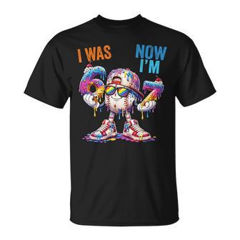 I Was 6 Now I'm 7 Birthday Baseball Drip Boys Kids 67 Meme T-Shirt - Monsterry