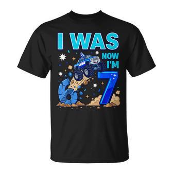 I Was 6 Now I'm 7 Monster Truck 6 7 Birthday T-Shirt - Thegiftio