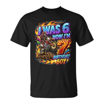 I Was 6 Now I'm 7 Year Old Birthday Boy Motocross 7Th T-Shirt - Thegiftio UK