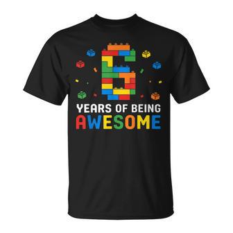 6 Year Old Master Builder Building Blocks 6Th Birthday Boy T-Shirt | Seseable UK