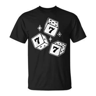 777 ラッキーダイス エンジェルナンバー ブラックワーク Tシャツ - Kawaiitshirt