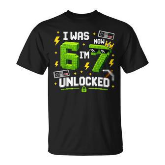 7Th Birthday I Was 6 Now Im 7 Unlocked 67 Boys Kids Youth T-Shirt - Thegiftio