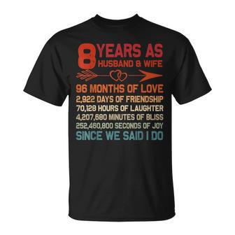 8 Años Como Marido Y Esposa Regalo De 8 Aniversario Para Parejas Camiseta unisex - Regaloses
