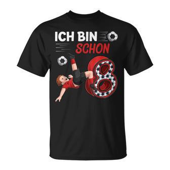 8 Geburtstag Junge Fussball 8 Jahre Fußballer Geschenk T-Shirt - Seseable