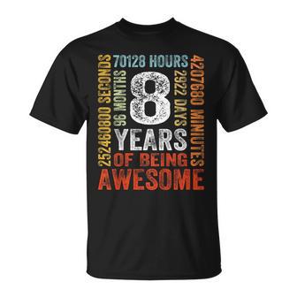 8 Year Old Birthday Boy Girl 8Th Birthday Kids Eight Bday T-Shirt - Thegiftio UK